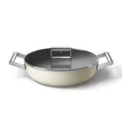 ماهیتابه اسمگ رنگ کرم مدل CKFD2811 سایز 28 سانتی متر | اسمگ فارسی