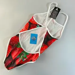 مایوی شنای زنانه توربو Strawberry Fruit Thick Strap