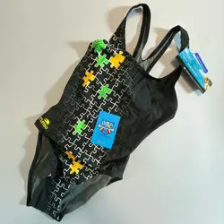 مایوی شنای زنانه توربو Puzzle Thick Strap Black