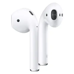 هدفون بی‌ سیم اپل مدل AirPods نسل دوم با محفظه شارژ بی سیم