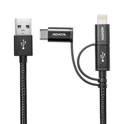 کابل تبدیل USB به Lightning/Micro USB/USB-C ای دیتا Adata Sync And Charge طول 1 متر