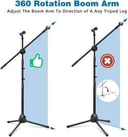 پایه میکروفون و بوم ایستاده مدل  TechBlaze With Stand &amp; Boom