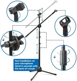 پایه میکروفون و بوم ایستاده مدل  TechBlaze With Stand &amp; Boom