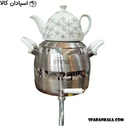 کتری قوری تی ام (TM) دسته باکالیت سفید 5 لیتری