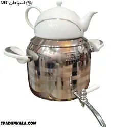 کتری قوری دسیلوکس دسته باکالیت سفید