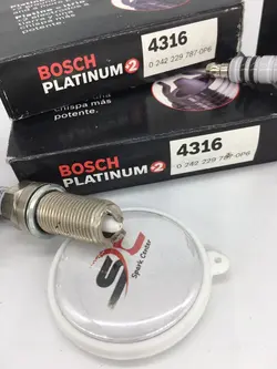 شمع بوش سوزنی پلاتینیوم دو پلاتین پایه بلند BOSCH FGR8MDP 4316(یک عدد)