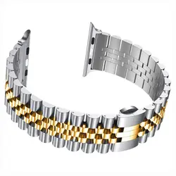 بند اپل واچ جیتک مدل G-Tech Butterfly Buckle Watch Band Strap SilverGold 38/40/41mm