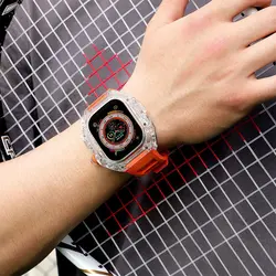 بند و گارد HUALIMEI مدل Transparent Richard-mille Mod Kit For Apple Watch Ultra 49mm