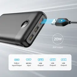 پاور بانک برند وگر مدل VEGER W3008 LCD Display 30000 mAh