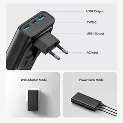 پاور بانک برند ورورس مدل VRURC W1146  Powerbank 22.5 W Fast Charging, 10000 mAh