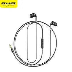 هدفون سیمی 3.5 میلی‌متری Awei PC-6 با میکروفون باس استریو
