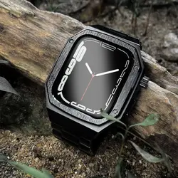 بند و گارد اپل واچ سری لاکچری Luxury Stainless Steel Protection apple Watch 44/45 mm