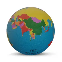 توپ بسکتبال لاستیکی سایز 3 طرح کره زمین