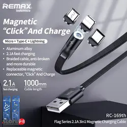 کابل تبدیل USB به USB-C/ microUSB/ لایتنینگ ریمکس مدل RC-169TH طول 100 سانتی‎ متر