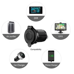 فیش فندکی ماشین مادگی ضدآب درب دار | عمده فروشی الکترونیک سان سون