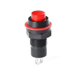 کلید فشاری مهره خور 2 پایه 10mm - DS211 قرمز | عمده فروشی الکترونیک سان سون