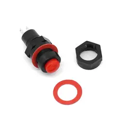 کلید فشاری مهره خور 2 پایه 10mm - DS211 قرمز | عمده فروشی الکترونیک سان سون
