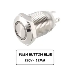 کلید فشاری LED دار استیل (PUSH) قطر 220V - 12mm | عمده فروشی الکترونیک سان سون