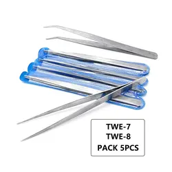 پنس استیل صاف و کج (پک 5 عددی) | عمده فروشی الکترونیک سان سون
