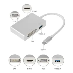 مبدل 4 کاره Type-C به VGA, HDMI, DVI و USB