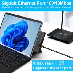 هاب 8 پورت متصل آواتک مدل MB - مخصوص سرفیس پرو 8 , 9 , USB TYPE-C X