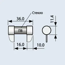 فیوز 50 آمپر شیشه ای 30 ولت ، Glass fuse 50A 30V