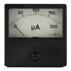 میکرو آمپرمتر پنلی ، (میتر آنالوگ)  -استوک 200 میکرو آمپر، Panel analog DC microammeter EA2230 cl. 2.5