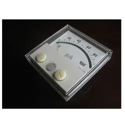 میکرو آمپرمتر صفر صد ، Ammeter 100 μA 80x80 mm - فناوران صنعت قلب تبریز