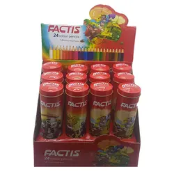 مداد رنگی 24 رنگ استوانه ای فلزی فکتیس - فروشگاه اینترنتی تحریر بازار