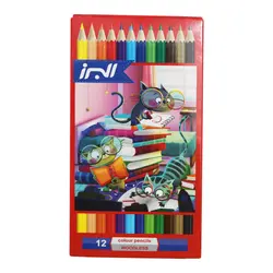 قیمت و خرید مداد رنگی 12 رنگ البرز مدل woodless