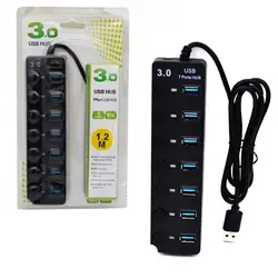 هاب 7 پورت USB3.0 آداپتور خور کلید دار مدل 507 | فروش و پخش عمده تک استور