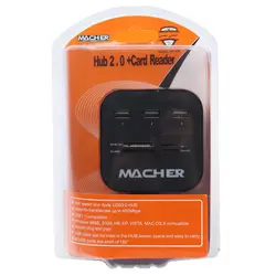 هاب 3 پورت رم خور USB 2.0 مچر MACHER MR-139 | فروش و پخش عمده تک استور