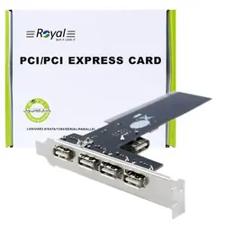 کارت 4 پورت USB2 رویال Royal RP-201 PCI USB2.0 4Port | فروش و پخش عمده تک استور