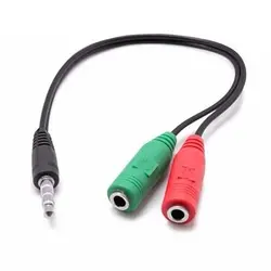 تبدیل 1 نری 2 مادگی صدا و میکروفن | فروش و پخش عمده تک استور