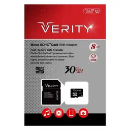 رم میکرو 8 گیگ وریتی کلاس 10 سرعت 30MBps | فروش و پخش عمده تک استور