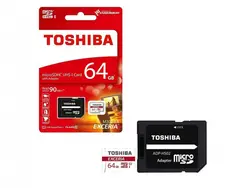 رم میکرو 64 گیگ توشیبا EXCERIA M302-EA کلاس 10 استاندارد UHS-I U1 سرعت 90MBps به همراه آداپتور SD | فروش و پخش عمده تک استور