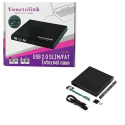 باکس باریک DVD رایتر اینترنال به اکسترنال ونتولینک USB2 ۹٫۵mm | فروش و پخش عمده تک استور