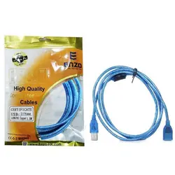 کابل افزایش طول 1.5 متری USB شیلددار آبی انزو ENZO | فروش و پخش عمده تک استور