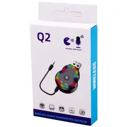 دانگل بلوتوث USB ماشین Q2 RGB AUX | فروش و خش عمده ک استور
