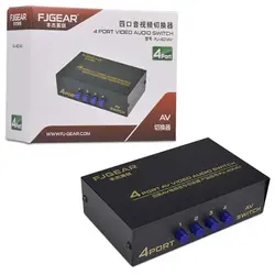 سوییچ 4 پورت AV دستی Fjgear FJ-401AV | فروش و پخش عمده تک استور