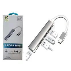هاب 4 پورت Type-C USB3 پی نت P-Net T-3604 | فروش و پخش عمده تک استور