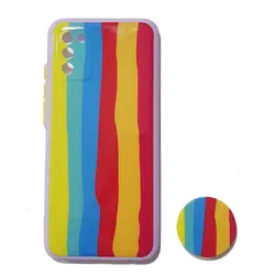 قاب رنگین کمونی پاپ سوکت دار سامسونگ SAMSUNG Galaxy A02S کد 1 | فروش و پخش عمده تک استور