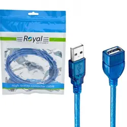 کابل افزایش طول 1.5 متری USB شیلد دار رویال ROYAL | فروش و پخش عمده تک استور