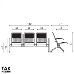 صندلی انتظار سه نفره اروند 3910 | قیمت و خرید صندلی انتظار سه نفره اروند | تک نشین