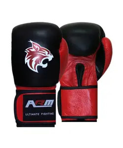 دستکش بوکس چرم تایلندی ARM مدل چسبی black2