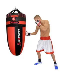 کیسه بوکس بلوطی فنردار فوم قرمز-مشکی ساورینا