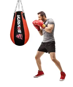 کیسه بوکس طرح اشک فوم قرمز-مشکی ساورینا