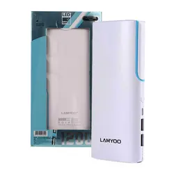 پاوربانک لامیو کد 406 ظرفیت 12000 میلی آمپر ساعت