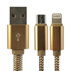 کابل تبدیل USB به microUSB/لایتنینگ الدینیو مدل LC86 طول 1.1 متر