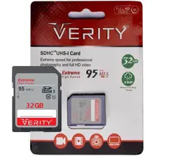 کارت حافظه SDHC وریتی مدل V30 کلاس 10 استاندارد UHS-I سرعت 95MBps ظرفیت 32 گیگابایت